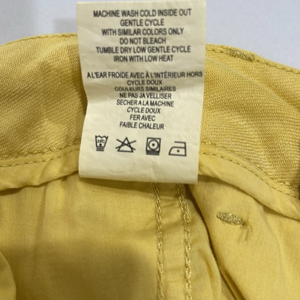 Anthropologie Level 99 Newport Wide Leg Flared Mid Rise Pants SZ 28 Yellow - Picture 5 of 5